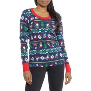 Hanna Andersson Women's Gnome Holiday Organic Cotton Scoopneck PJ Top S NWT XMas